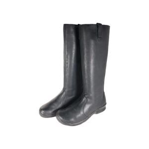 Keen Black Leather Knee-High Heeled Boots